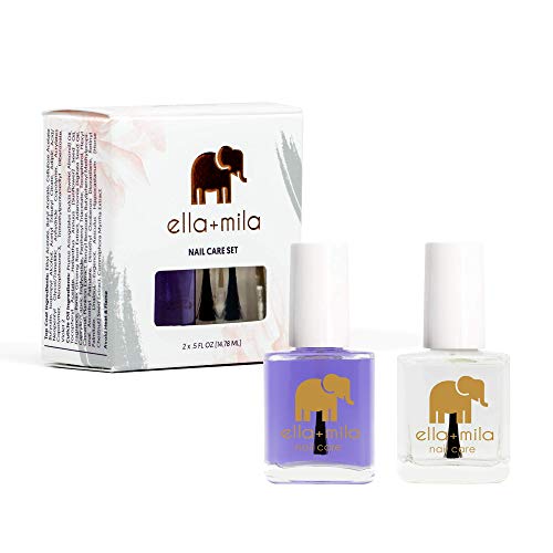 ella+mila Nail Care Set - Nourishing Cuticle Oil & Fast-Dry Top Coat, 17-Free - 0.45 Fl.Oz. Each