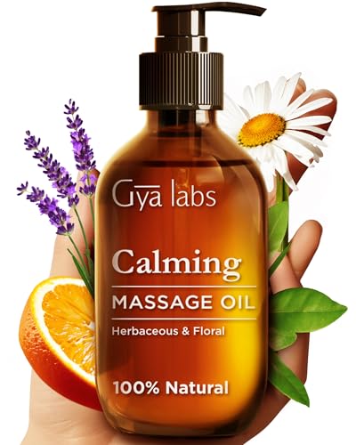 Gya Labs Calming Massage Oil - Eases Sore Muscles, Natural Ingredients - 6.76 fl oz