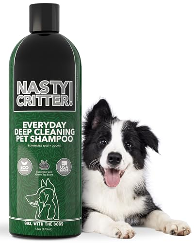 NASTY CRITTER! Pet Shampoo - Deep Cleansing, Hypoallergenic, Coconut Oil - 16 oz, Made in USA