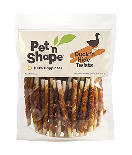 Pet 'n Shape Dog Treats - Naturally Delicious Duck Wrapped Rawhide, Resealable, 1 lb