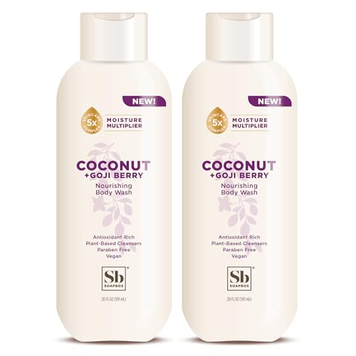 Soapbox Body Wash - Moisturizing Coconut & Goji Berry, Vegan Duo Pack - 20oz Each