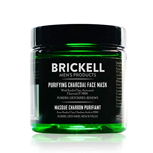 Brickell Men's Purifying Charcoal Face Mask - Detoxifies, Firms, Natural Ingredients - 4oz