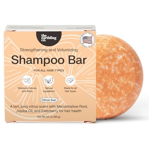 The Earthling Co. Shampoo Bar - Boost Hair Growth, Strengthen & Volume - Natural Citrus 3oz