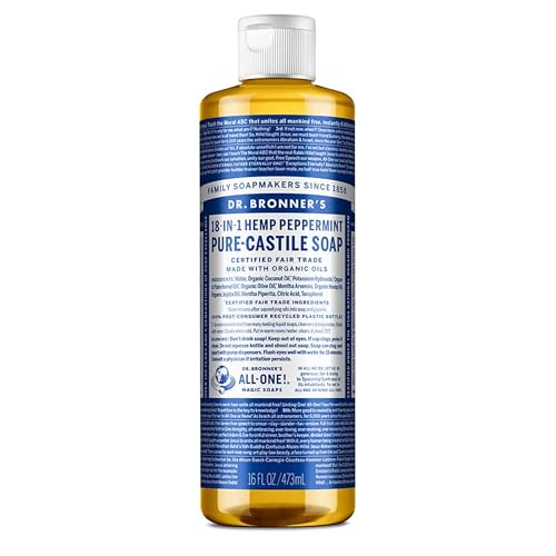 Dr. Bronner's Body Soap - Made with Organic Oils, 18-in-1 Uses, Vegan, 16oz