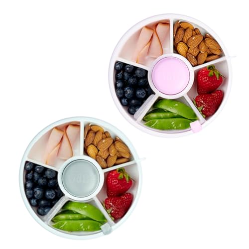 GoBe Kids Snack Spinner Container - 5 Compartments, BPA-Free, Easy to Clean - 6.5in Diameter