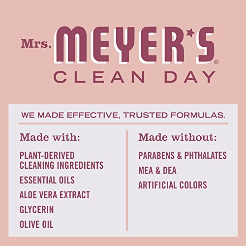 Mrs. Meyer's Clean Day Hand Soap - Nourishing Essential Oils, Biodegradable, Rose - 12.5 fl. oz