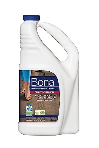 Bona Hardwood Floor Cleaner Refill - Residue-Free, Plant-Derived, 64 fl oz - Safe for All Floors