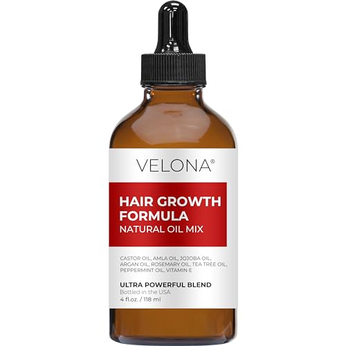 Velona Hair Growth Formula - Strengthens Hair, Nourishes Brows & Lashes - 4oz Natural Oils