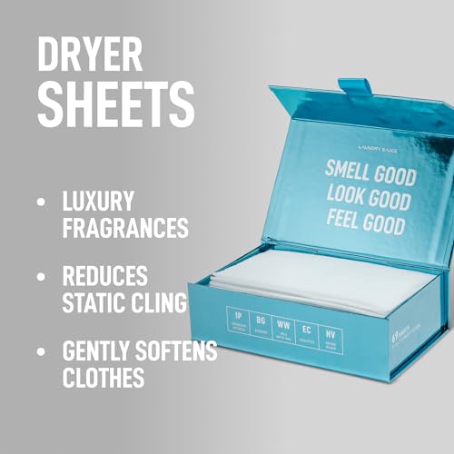 Laundry Sauce Luxury Dryer Sheets - Softens Fabrics, Reduces Static, Recycled Packaging - 2 Pack