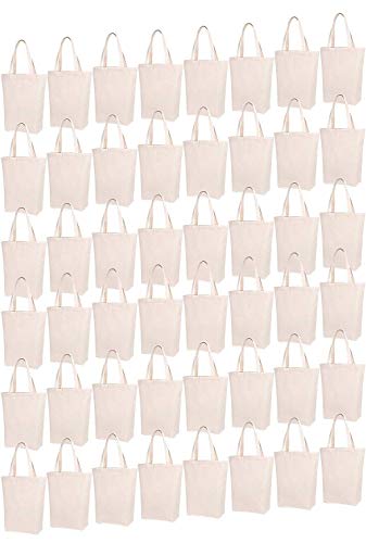 Simpli-Magic Tote Bag - Durable, Washable, Versatile for DIY Crafts - 50 Pack, Natural Fabric