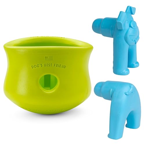 WEST PAW Zogoflex Toppl Treat Dispensing Dog Toy - Durable, Non-Toxic, X-Large, Aqua Blue 2 Pack