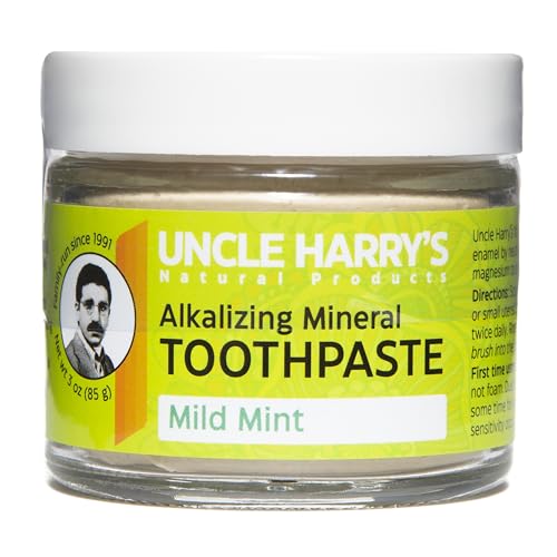 Uncle Harry's Toothpaste - Natural Whitening, Breath Freshening, Enamel Support - Mild Mint, 4oz