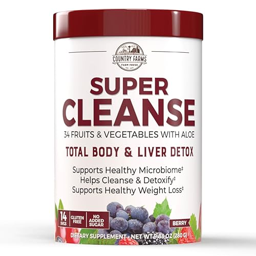 Country Farms Super Cleanse - Supports Healthy Digestion, 34 Fruits & Vegetables - 14 Servings