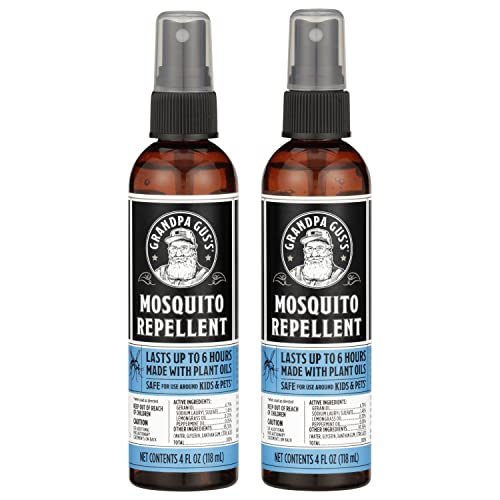 Grandpa Gus's Bug Repellent Spray - Plant-Based Actives, Non-Greasy, DEET-Free - 4oz (Pack of 2)