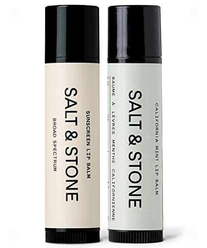 SALT & STONE Lip Balm Duo - Restores Dry Lips, SPF 30 Protection, Shea Butter & Jojoba Oil - 2 Pack