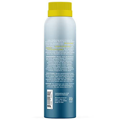 Oars + Alps After Sun Cooling Spray - Hydrates & Soothes Burned Skin, Green Tea Scent - 6 Fl Oz