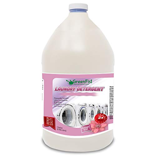 GreenFist Liquid Laundry Detergent - Brightens & Fresh Scent, Biodegradable, 128oz (80 Loads)