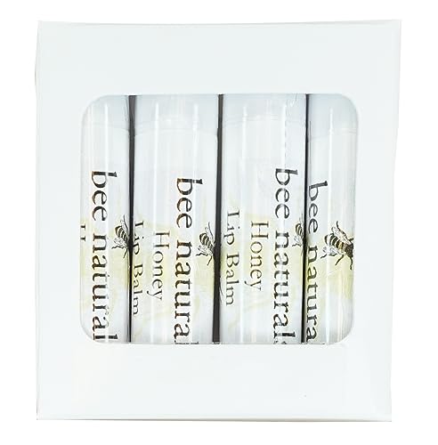 Bee Naturals Lip Balm - Soothing Moisturizer with Beeswax, Cocoa Butter, Vitamin E - Honey