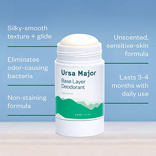 Ursa Major Deodorant - Long-Lasting Odor Control, Unscented, Aluminum-Free - 2.6oz