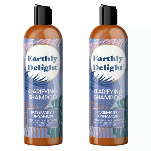 Earthly Delight Clarifying Shampoo - Protein-Rich, Non-Toxic, Rosemary & Cinnamon - 2 Pack 16oz