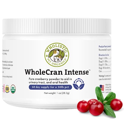 Wholistic Pet Organics Dog Supplement - Organic Cranberry Powder for Urinary Health - 5oz