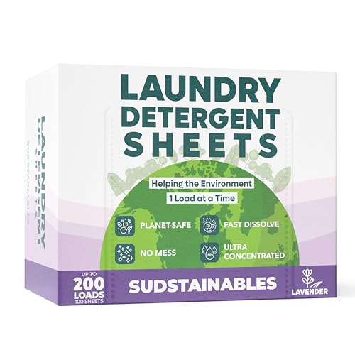 Good Natured Laundry Detergent Sheets - Ultra Clean, Sensitive Skin Safe, Lavender - 200 Loads