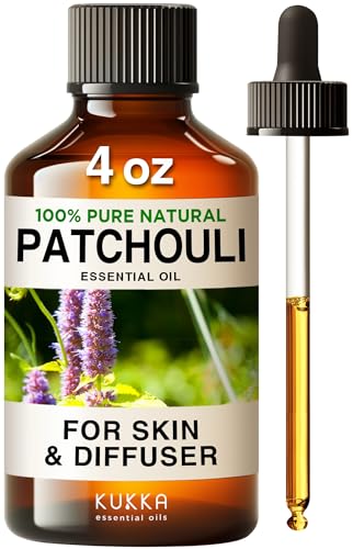 Kukka Patchouli Essential Oil - Nourishing for Skin & Hair, Invigorating Aroma - 4 Fl Oz