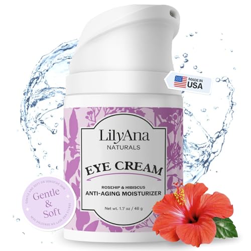 LilyAna Naturals Eye Cream - Reduces Dark Circles & Puffiness, Hydrates Sensitive Skin - 1.7oz