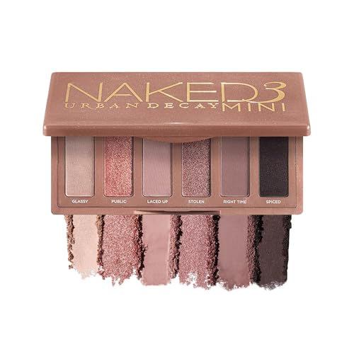 URBAN DECAY Naked 3 Mini Eyeshadow Palette - 6 Rosy Shades, Vegan & Cruelty-Free, Travel Size