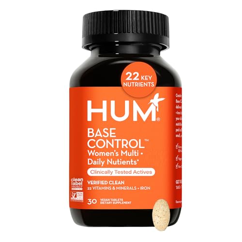 HUM Base Control Women's Multivitamin - 22 Essential Nutrients, Vegan, Gluten-Free - 30 Tablets