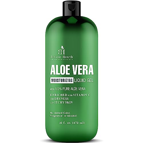 Botanic Hearth Aloe Vera Liquid Gel - Skin Soothing, Fungal Control, 100% Pure - 16 fl oz