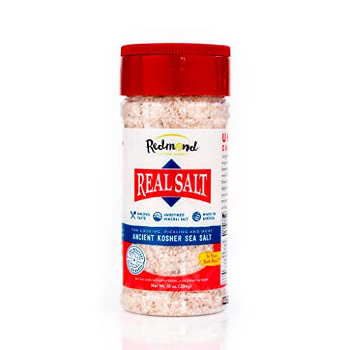 Redmond Real Sea Salt - Naturally Sweet Unrefined, Trace Minerals - 10oz Shaker