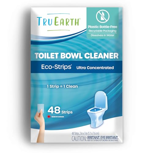 Tru Earth Toilet Bowl Cleaner Strips - No More Toilet Rings, Septic-Safe, 48 Strips