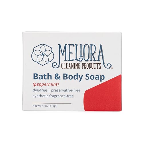 Meliora Cleaning Products Body Soap Bar - Vegan, Organic Peppermint, Plastic-Free - 5oz