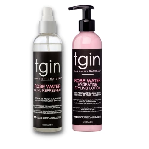 tgin Hair Care Set - Revitalizing Rose Water Duo for Curls, Braids, & Locs - 8 Oz Each