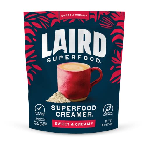 Laird Superfood Non-Dairy Coffee Creamer - Sweet, Gluten-Free & Vegan - 16oz Coconut Powder