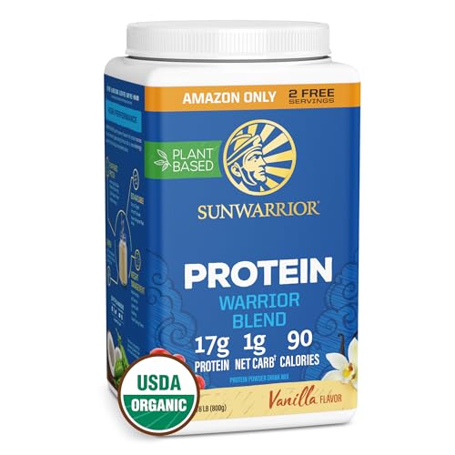 Sunwarrior Vegan Protein Powder - High-Quality Plant Protein, BCAAs, Non-GMO - Vanilla, 32 Servings