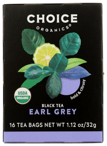 Choice Organics Earl Grey Tea - Bold Bergamot Flavor, Fair Trade, Compostable Bags - 6 Pack