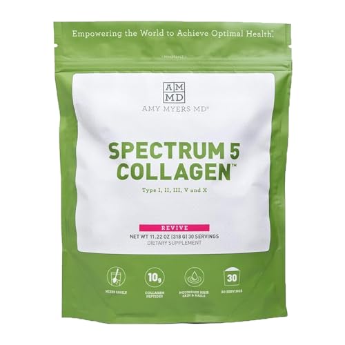 Dr Amy Myers Spectrum 5 Collagen Peptides Powder - Supports Skin & Joint Health, Non-GMO - 12oz