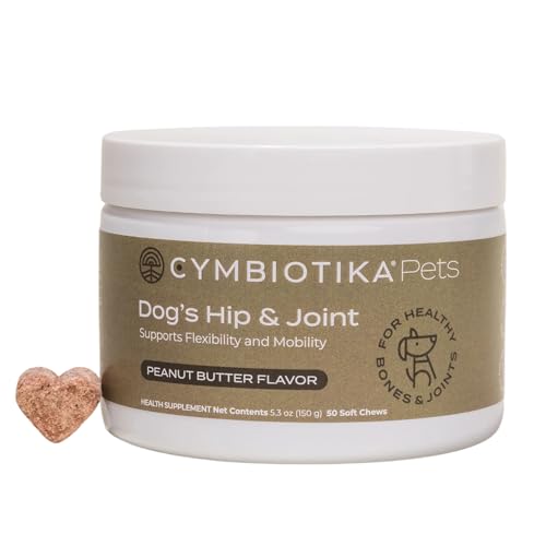 CYMBIOTIKA Dog Joint Support Supplement - Omega-Rich Cod Liver Oil, Peanut Butter Flavor - 50 Chews