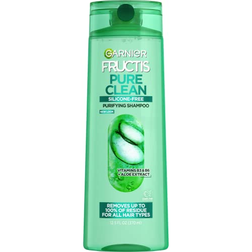 Garnier Fructis Pure Clean Shampoo - Removes Residue, Aloe & Vitamins B3/B6, 12.5 Fl Oz