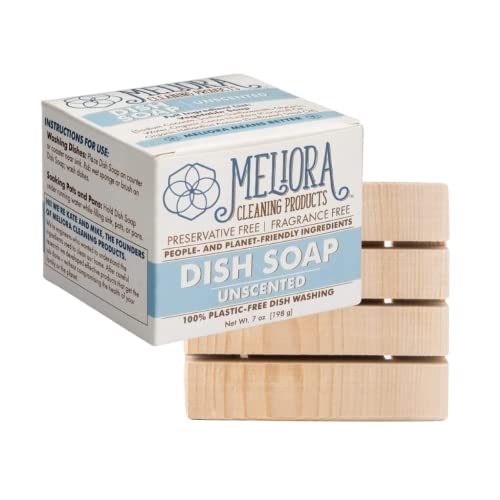 MightyNest Dish Cleaning Starter Set - Non-Irritant Bar & Cedar Tray, Zero Waste Bundle - 2-Piece