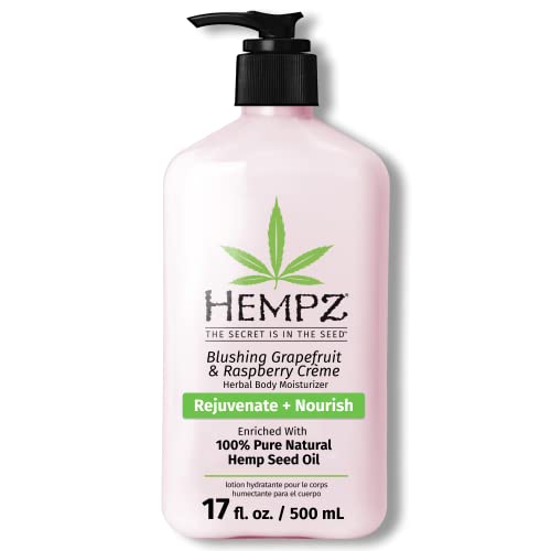 HEMPZ Body Lotion - 12-Hour Moisturization, Paraben & Gluten-Free - Grapefruit & Raspberry Crème