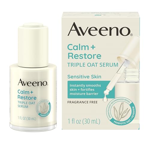 Aveeno Face Serum - Hydrating Triple Oat Complex, Calms Sensitive Skin, Hypoallergenic - 1 fl. oz