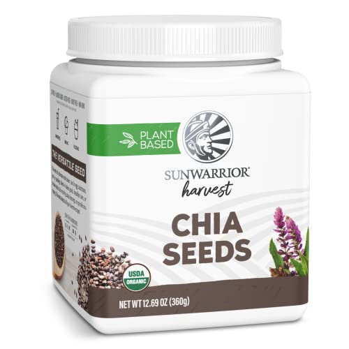 Sunwarrior Chia Seeds - Omega-3 Rich, Fiber Boosting, Organic Superfood for All Recipes - 360g