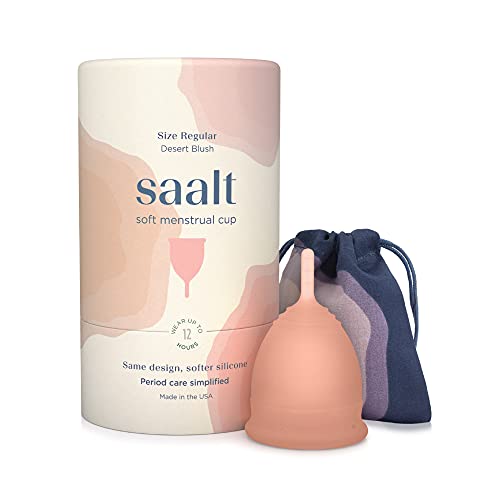 Saalt Soft Menstrual Cup - Comfortable 12-Hour Wear, Medical-Grade Silicone - Desert Blush