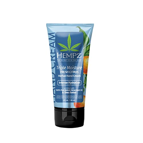 Hempz Moisturizer - Intense Hydration with Hemp Seed Oil, Nourishing Citrus Scent - 3 Oz