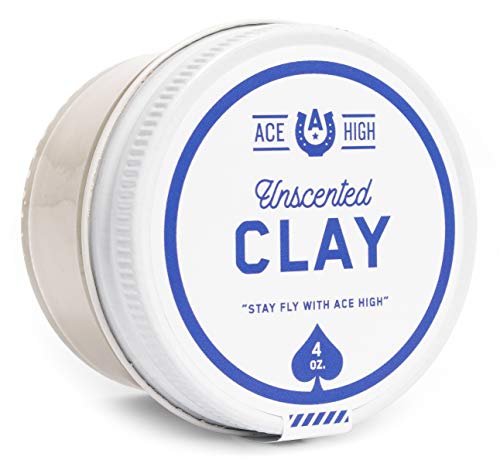 Ace High Hair Clay - Strong Hold, Adds Texture, All Natural, Unscented - 4oz