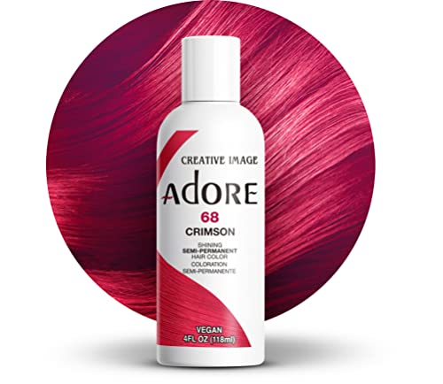 Adore Semi-Permanent Hair Color - Rich Crimson, Vegan & Cruelty-Free, 4 Fl Oz - 068