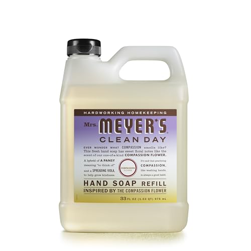 Mrs. Meyer's Hand Soap Refill - Essential Oils, Cruelty-Free, Compassion Flower - 33 fl. oz